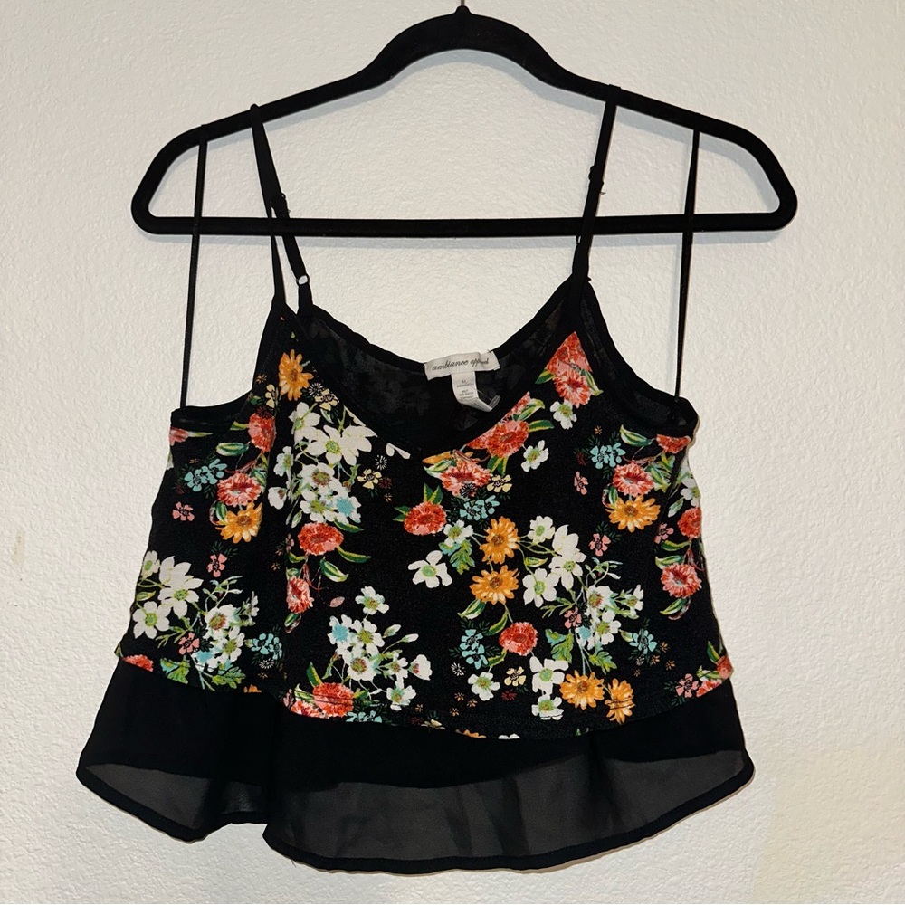 Ambiance Apparel, Floral Black Women's Top